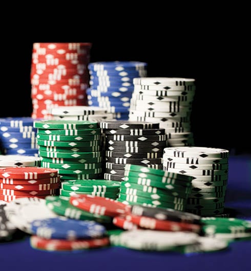 Multiple stacks of Graton Poker Chips