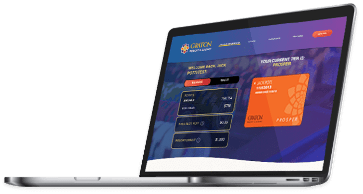 Graphic of a laptop displaying the Graton Resort & Casino Player Portal